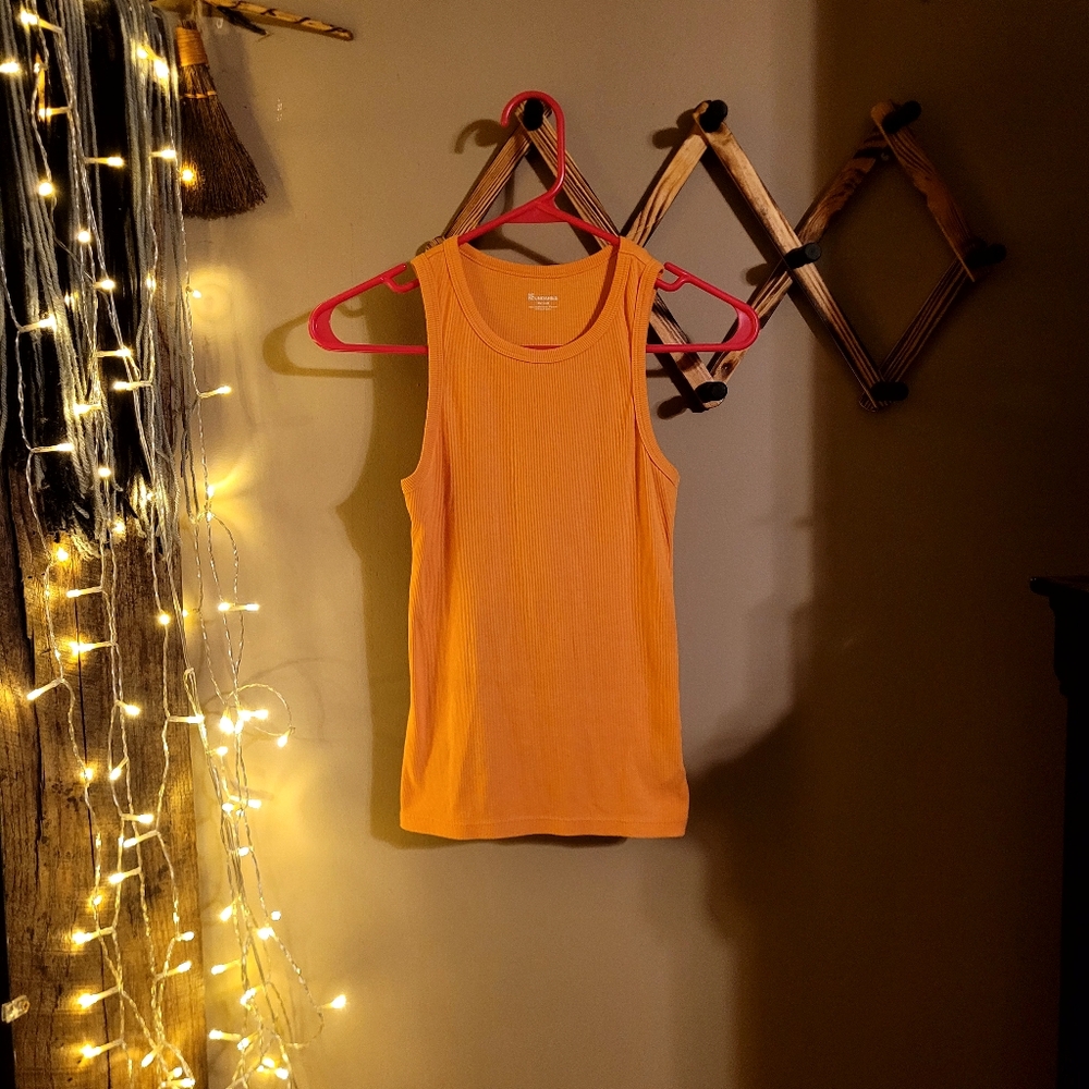 Orange Ribbed Tank Top Size XS